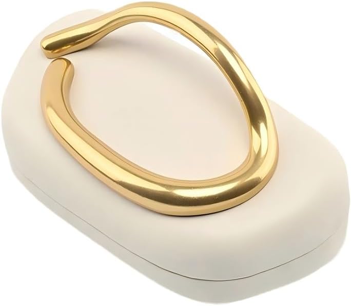 Evening Acrylic Clutch Purses for Women Evening Handbags Crossbody Purse PU Leather with Gold Oval Accent