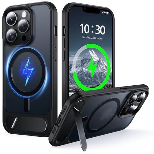 Béquille cachée iPhone 13 Pro Max coque noire pour visionnage vidéo et voyage
