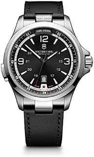 Victorinox Men's Night Vision Titanium Swiss-Quartz Watch with Rubber Strap, Black, 21