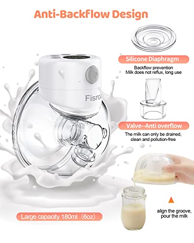 Breast Pump, Wearable Breast Pump Fisroa S12 Hands Free Breast Pump Electric Portable Breast Pump With 2 Modes & 9 Levels Low Noise, Lcd Display For Baby Feeding-27Mm #TOP3