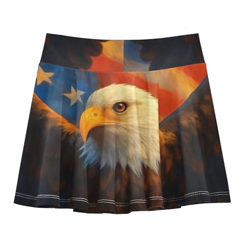 Colored Athletic Shorts for Girls Skorts Skirts with Shorts Flowy Skirt Majestic Bald Eagle Wings Spread 4t2
