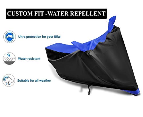 Image of Auto Hub Scooty Cover Compatible with Dio with Mirror Pocket, Dustproof, Heat Resistant, Triple Stitched, Dio Scooty Cover- Black, Blue