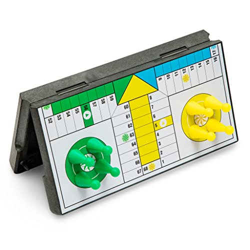 Ludo Magnetic Folding Pocket-Size Travel Board Game Set - 6.5 Inches,Mini Folding and Light-Portable Classic Strategy Game Set - Thumbnail 5