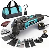 BLUEMARS 300W Multi-Tool for Home Renovation, Quick-Fix Oscillating Saw with 15 Attachments, Variable Speed & Vibration Reduction Handle for Woodworking, Flooring, and Metal Cutting