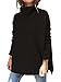Hormtaer Pullover Damen Winter Rollkragenpullover Warm Oversized Strickpullover Rollkragen Stricken Pulli Grobstrickpullover Sport Sweatshirt Casual Lose Langarm Oberteile (A Schwarz, XL)