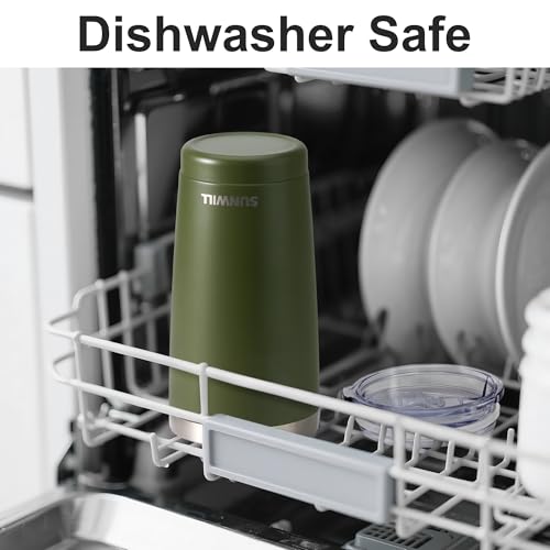 Image of SUNWILL Travel Coffee Tumbler 20 oz, Insulated Mug with Lid, Stainless Steel Cup for Outdoor, Powder Coated Olive