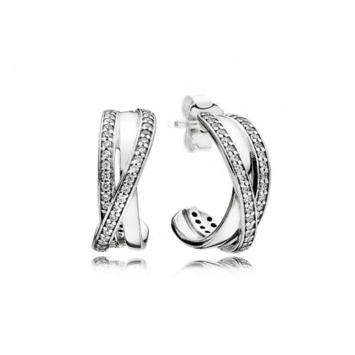 Earrings Aro Pandora 290730cz Woman Silver Aro Interlaced