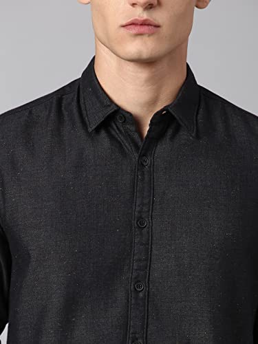 Image of Dennis Lingo Men's Slim Fit Solid Casual Shirt (Grey)