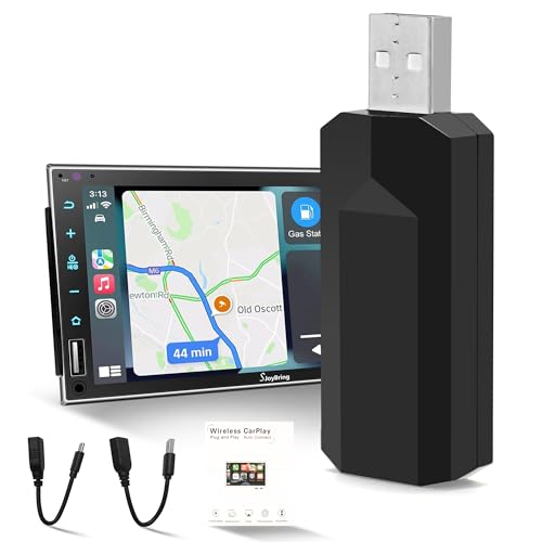 Surponzin Adaptador sem fio Apple CarPlay sem fio, Plug and Play, converte com fio para dongle CarPl