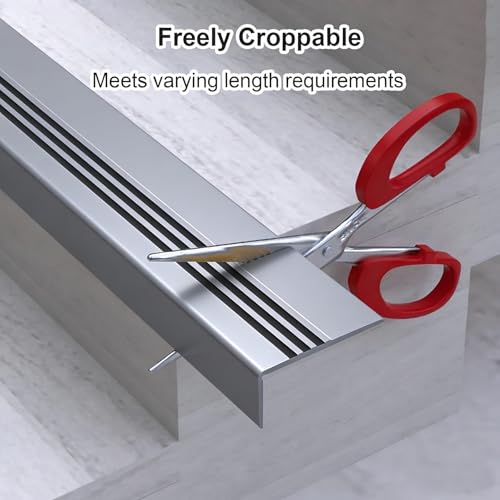 Protector autoadhesivo antideslizante de PVC resistente para bordes de escalera 8