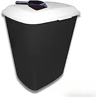 Porta Ração Pet 20kg Hermético para Cachorro e Gato com Pá Dosadora Antiformiga (Preto 20kg)