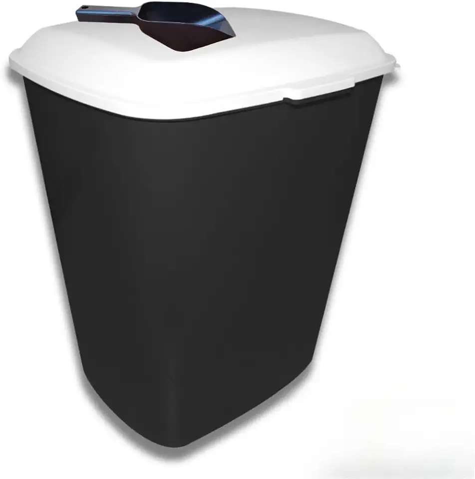 Porta Ração Pet 20kg Hermético para Cachorro e Gato com Pá Dosadora Antiformiga (Preto 20kg)