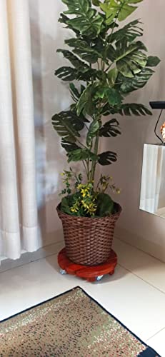 Suporte Para Vaso De Planta Redondo Rodinhas rodizio de Cristal 30 Cm