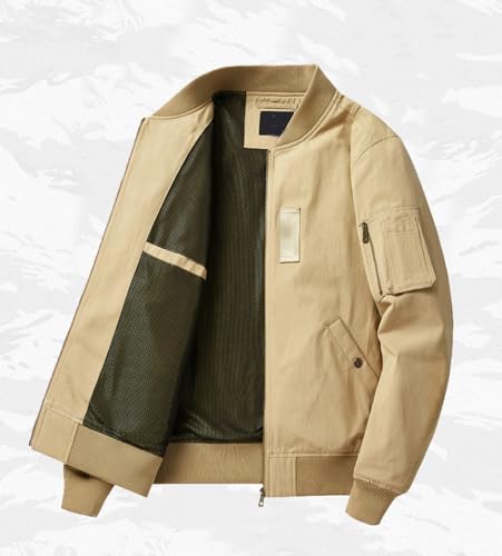 Mens Bomber Jackets Fall Winter Cotton Zip Up Army Lightweight Vintage MA-1 Windbreaker Military Flight Jacket3