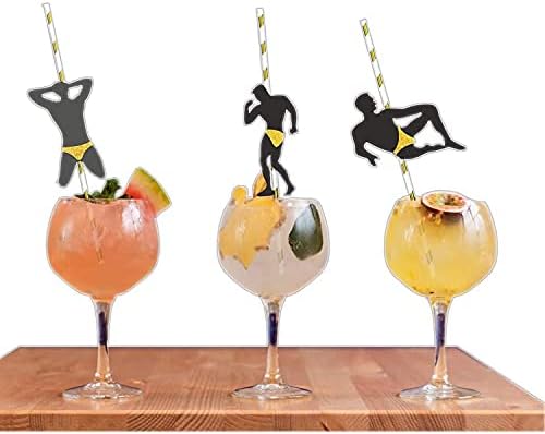 Male Stripper Dancer Straws - 24 Pack