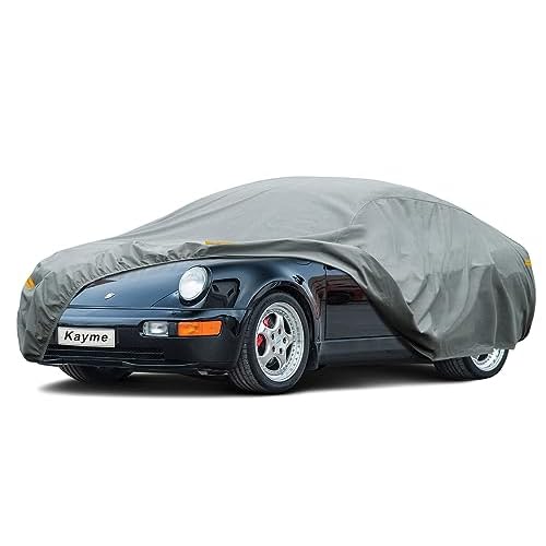 Kayme Heavy Duty Car Cover Custom Fit Porsche 964 993 930 (1967-1997) Waterproof All Weather for Automobiles, Full Exterior Covers Sun Rain UV Protect