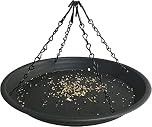 Pmsanzay 12.8'' Bird Seed Catcher Tray Platform Feeder, Large Hanging Tray Fits Most feeders Catches Falling Seed & Husk Great for Attracting Birds Outdoors,Backyard,Home Gardentracting Birds, Black