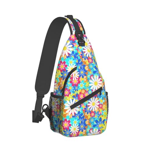 Daisy Flower Sling Backpack Chest Bag Crossbody Shoulder Bag Gym Cycling Travel Hiking Daypack For Men Women2