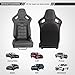 WTRAVEL Racing Seats 2 Pcs Reclinable Bucket Seats with 2 Sliders Adjustable PU Leather Seats Universal Sport Seats for Cars (Dark Gray, 37.0