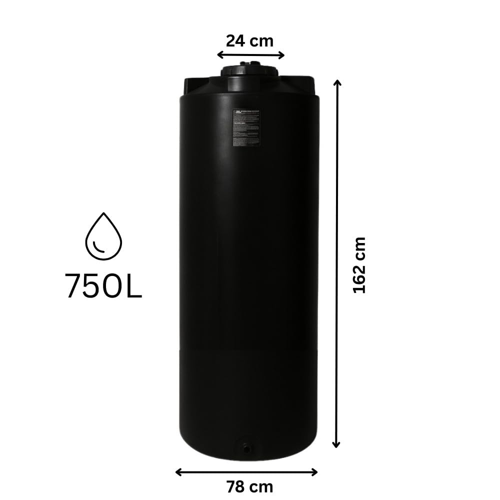 Zbiornik na wodę pitną BALKAN ENERGY, cylindryczny, pionowy, 750 l (czarny)