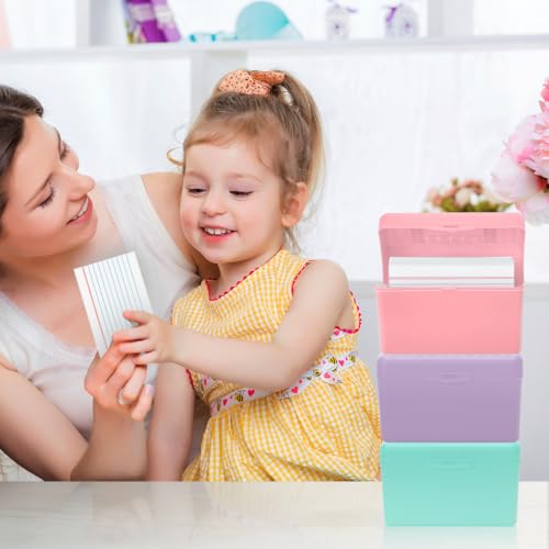 H4D Caixa Organizadora de Cartões de Índice 7 x 12 cm, Porta-Cartões 3 x 5, 3 Pacotes (Cores Pastel)