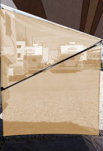 Tentproinc Rv Awning Side Shade 9'X7' - Beige Mesh Screen Sunshade Complete Kits Camping Trailer Canopy Uv Sun Blocker - 3 Years Lasting #TOP1