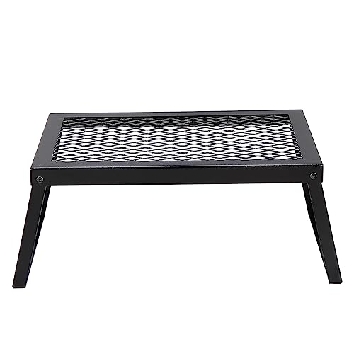 VEVOR-Folding-Campfire-Grill-18-Portable-Camping-Grates-Over-Fire-Pit-Heavy-Duty-Steel-Mesh-Grate-Camp-Fire-Cooking-Equipment-with-Legs-Carrying-Bag-Grilling-Rack-for-Outdoor-Open-Flame-Cooking