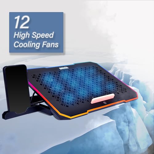 Geonix Ergo 3 Gaming Laptop Cooling Stand with 10 RGB Lights, 12 Quiet Fans for 15.6-18 Inch Laptops, Smart Touch, 5 Stand Adjustable Point, PC... - Image 6