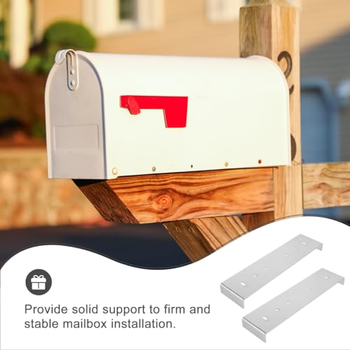 Image of balacoo 2pcs Replacement Metal Mailbox Mounting Bracket Mailbox Mounting Brackets for Floor
