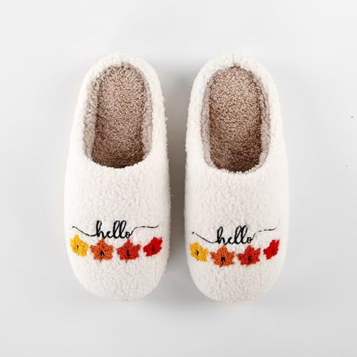 Hello Fall Slippers for Women Man Hello Autumn Slipper for Women Memory Foam House Home Winter Shoes2