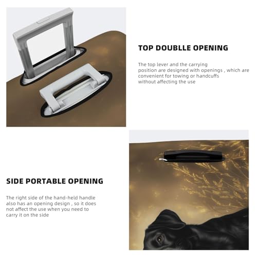 Black Labrador Retriever Elastic Travel Luggage Covers Dustproof Scratch-Resistant Suitcase Protector Fit 22-24 Inch3