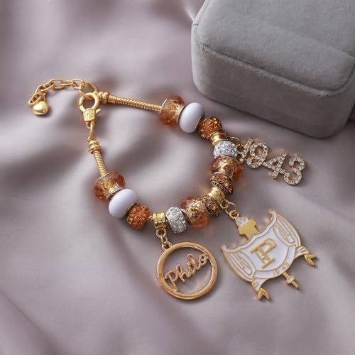 Gold Soror Beaded Pendants Greek Sorority SGR Bracelets Life Members Gifts Jewelry3