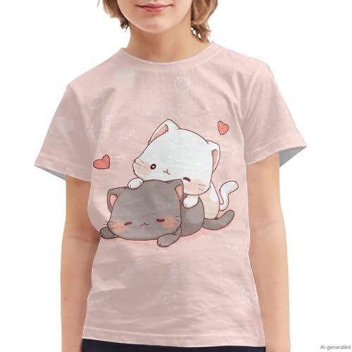 Image of WELLFLYHOM Kids Tshirts Girls Boys Short Sleeve Crewneck Tees Shirts Casual Sport Pullover Tops Size 3-16 Years