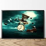 Surrealismus Kunst Leinwand Poster Salvador Dali Leinwand Gemälde Retro Druck Wandkunst Bilder für Wohnzimmer Dekoration 80x100cm (31x43in) Rahmenlos