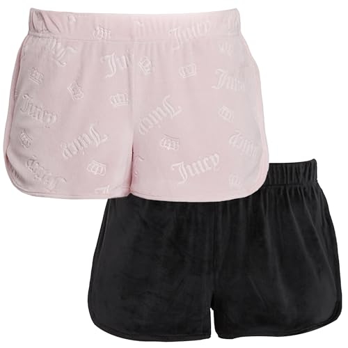 Image of Juicy Couture Women's 2-Pack Sleep and Lounge Velvet Fleece Dolphin Shorts
