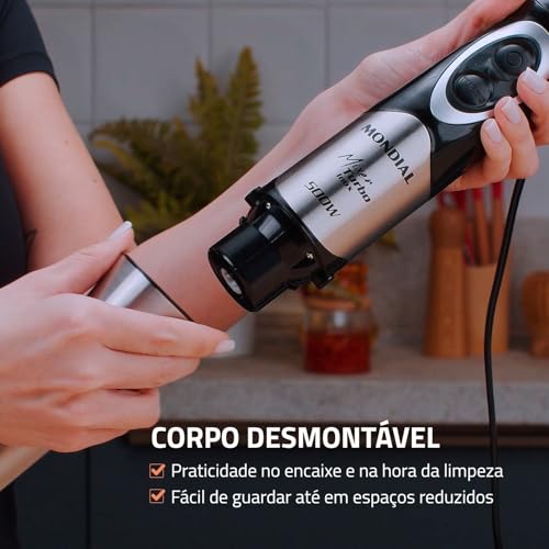 Mixer Turbo Inox, Mondial, Preto/Inox, 500W, 110V - M-16-BI