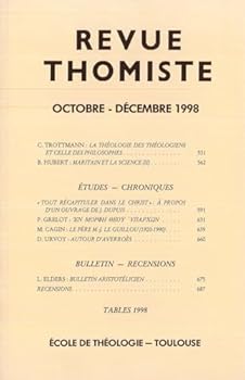 Paperback Revue Thomiste - 4/1998 [French] Book