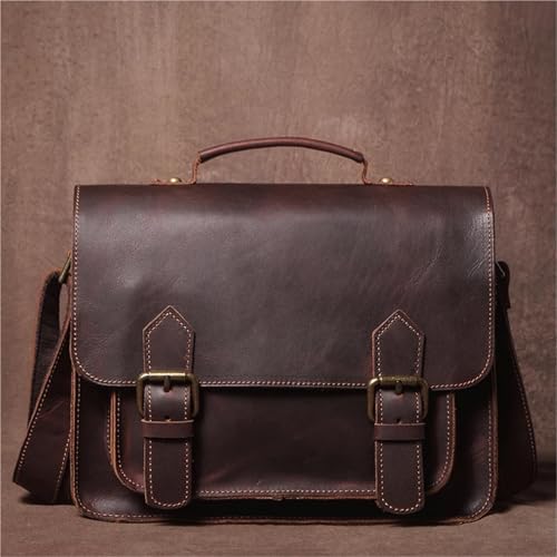 Bolso de mensajero de cuero retro para llevar el portátil a la oficina con total comodidad 2