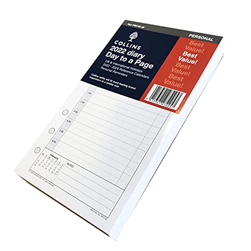 Collins 2022 Dagboek Dag naar een Pagina Refill voor Persoonlijke Grootte (172mm x 96mm) 6 Ring Organizer - Image 3
