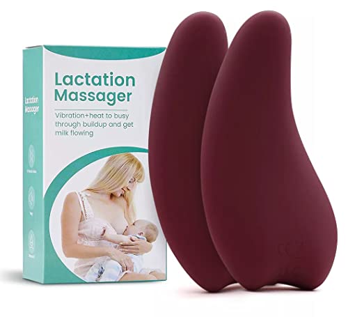 Image of (2 Pack) Double Lactation Massager Warming for Breastfeeding, Pumping, Heat & Vibration for Improve Milk Flow, Breastfeeding Essentials for Clogged Ducts, Engorgement (Creme)