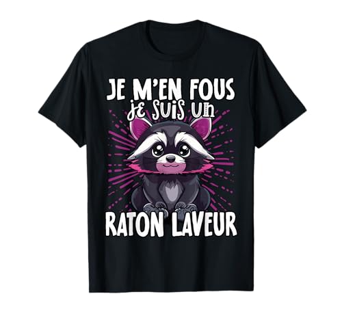 Photo de Je M’en Fous Je Suis Un Raton Laveur - Mignon Raton Laveur T-Shirt