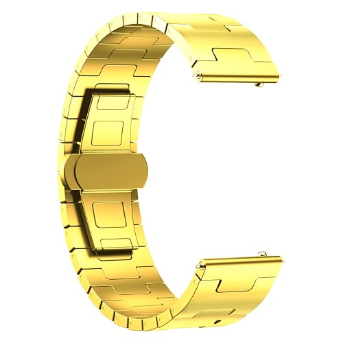 Image of ACM Watch Strap 20mm compatible with Compaq Q Watch Smartwatch | Metal Stainless Steel Belt Luxury Band