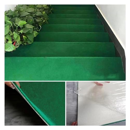 Alfombra para escaleras de madera y cemento en rollo verde autoadhesivo de 8mm 3