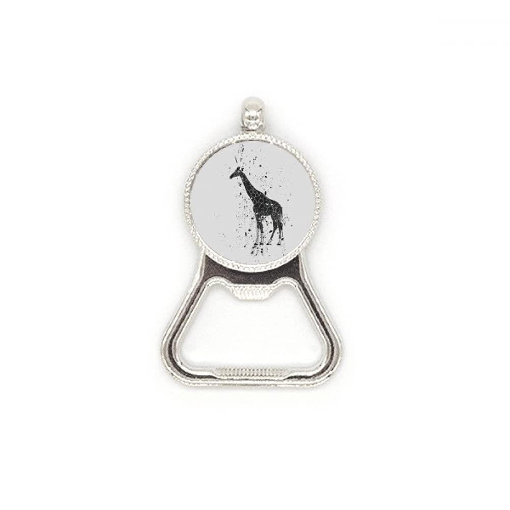 Décapsuleur en acier inoxydable motif girafe gris ouvre-bouteille métal
