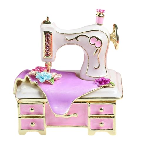 Machine à coudre de collection en miniature et boîte à bijoux vintage
