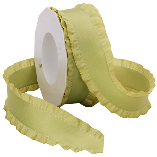 Morex Ribbon Double Ruffle Ribbons for Wedding Bridal Shower Décor, Gift Wrapping, Birthday, Sewing and Crafts, 1-1/2-Inch by 16.5-Yard, Willow by Morex Ribbon - Used condition - US$12.26