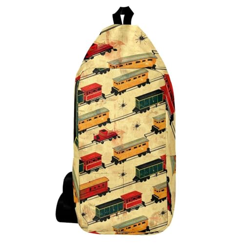 Mochila bandolera para viajes y senderismo Train on the Road de diseño multicolor unisex