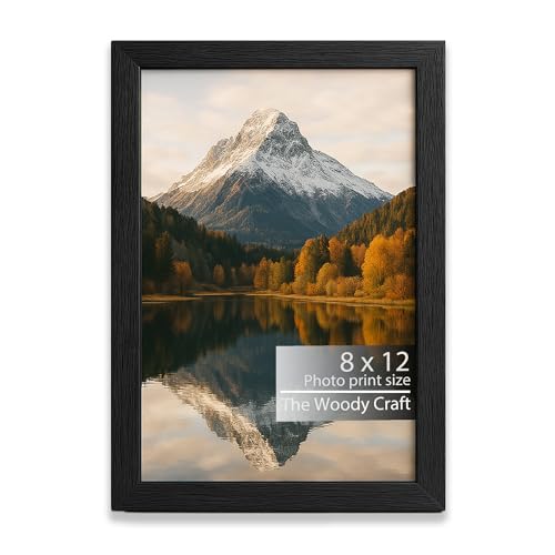 Image of 8x12 Photo Frame | Photo Frame a4 Size Black Photo Frames For Wall Decor With Artistic Appeal | Wall Frame For Home Decoration | Wooden Frame With Acrylic Front | Poster Frame For A Modern Wall