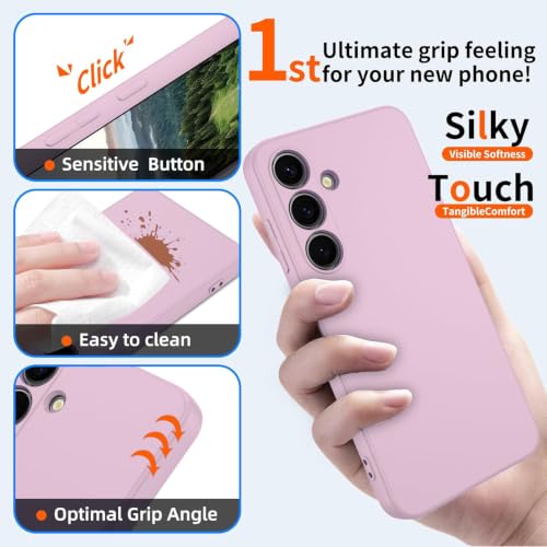 Image of Elzzi Compatible with Samsung A34 5G Back Cover with Upgraded Square Edges for Camera Protection Shockproof Flexible Matte Liquid Silicone Mobile Phone Case (Purple.)