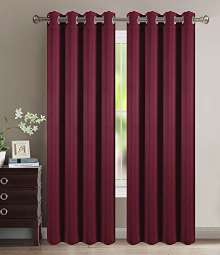 UNIVERS-DECOR Lot de 2 Rideaux occultant et obscurcissant 140 x 260 cm (Bordeaux, Lot de 2 Rideaux occultant 140 x 260 cm)